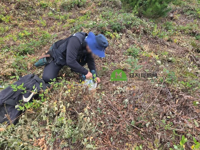 흔적이 희미한 곳도 바닥까지 꼼꼼히 살핍니다